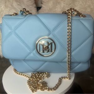 NWT Badgley Mischka blue with gold hardware
